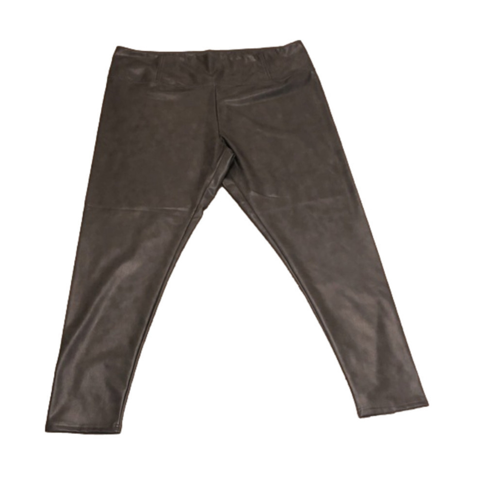 NEW 7 for All Mankind Grey Faux Leather Legging Pants Size 3X